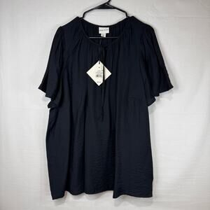 Ava & Viv Black Blouse NWT 2X